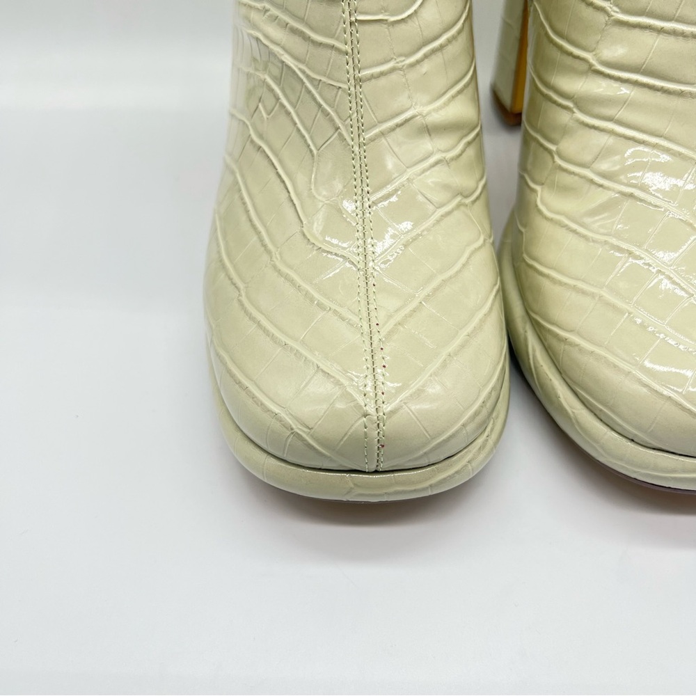 Circus Sam Edelman Size 11 Light Green Sage‎ Croc Embossed Platform Ankle Boots - Picture 3 of 15